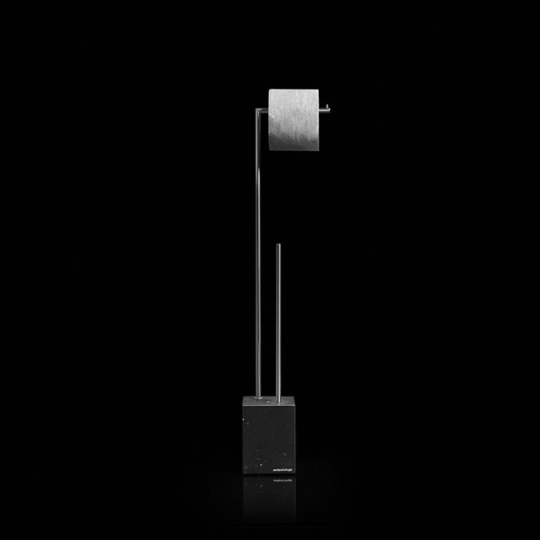 Напольная стойка Antonio Lupi Biviocombi BIVIOCOMBI1.8/steel.nero marquinia сатин/черный мрамор