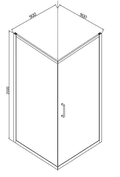 душевой уголок bravat drop 90×90 bs090.2110a профиль хром, стекло прозрачное