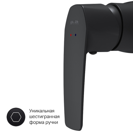 комплект душевого уголка с душевой системой и аксессуарами am.pm gem s 90x90 wk93ep профиль черный матовый стекло прозрачное