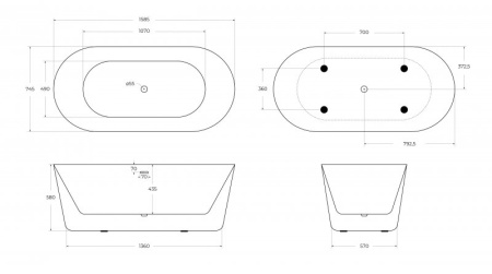 слив-перелив для belbagno bb03/bb09 bb39-ovf-brn, бронза
