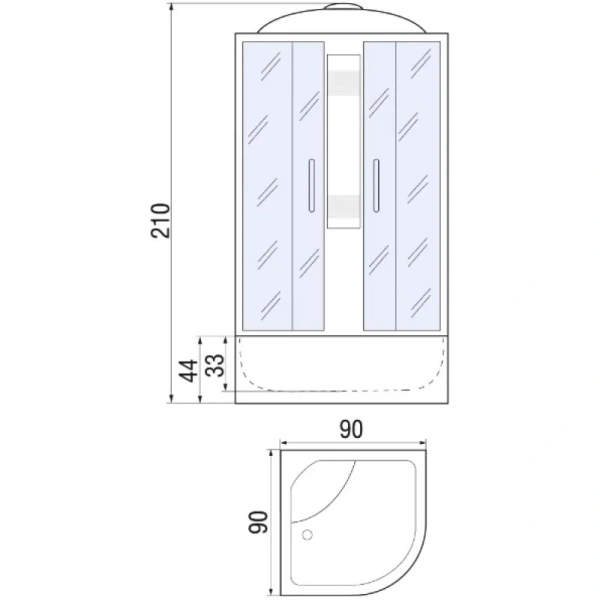 душевая кабина river nara light 90х90 mt 10000003575 с поддоном