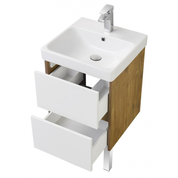 тумба под раковину акватон сканди 45 1a251601sdz90 подвесная белый дуб рустикальный