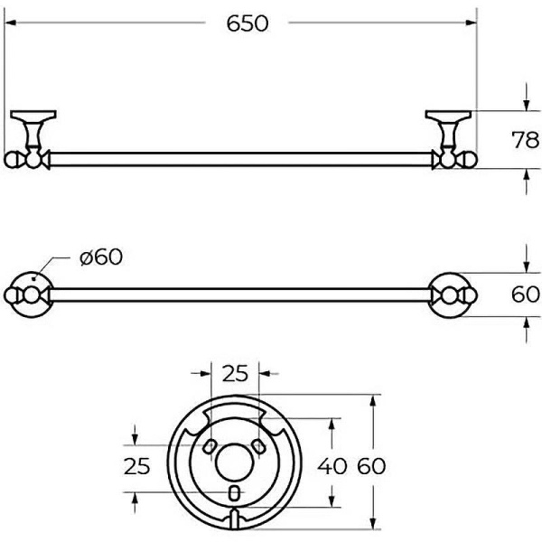 Полотенцедержатель Art&Max Antic Crystal AM-2624SJ-Br