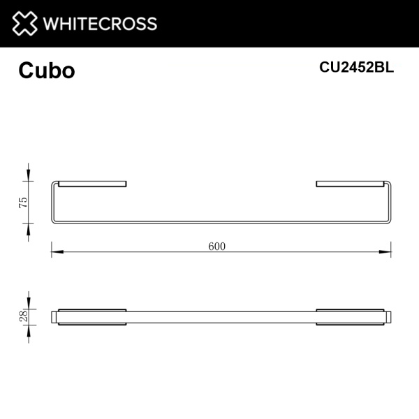 Полотенцедержатель 60 см Cubo CU2452BL черный мат