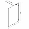 душевая стенка am.pm x-joy w94wi-120-f1-mte, 120 см, со свободным входом, профиль хром матовый, стекло прозрачное