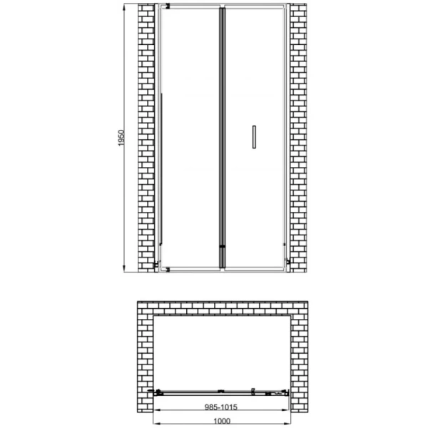 душевая дверь berges legos ls-4 062029 100 см, профиль хром, стекло прозрачное
