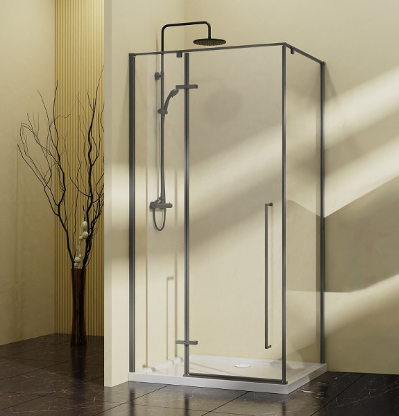 душевой уголок vincea slim-n 90x90 vsr-5sn9090clgm профиль вороненая сталь стекло прозрачное