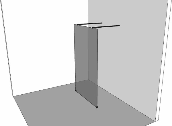 душевая перегородка allen brau infinity 2 120 3.21045.bba профиль черный браш, стекло прозрачное