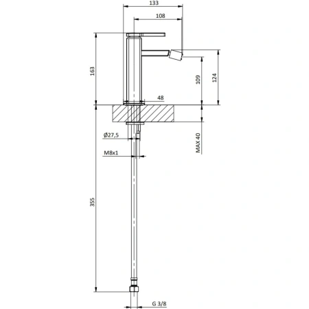смеситель tiemme sky 411450805 для биде, без донного клапана, хром