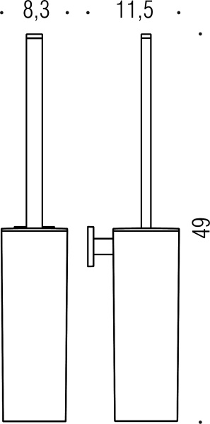 Ёршик для унитаза Colombo Design BasicQ B3707 настенный, металл, пластик, хром