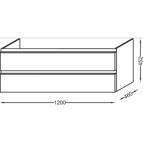 тумба ореховое дерево 120 см 2 ящика jacob delafon vox eb2071-r1-e16
