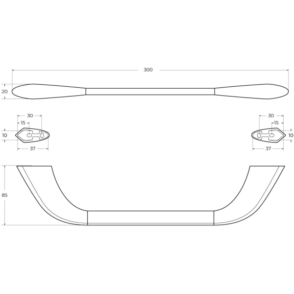 Полотенцедержатель Cezares Liner LINER-TH02-01 30 см, двойной, хром