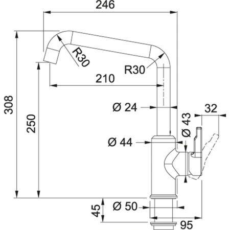 смеситель для кухни franke urban 115.0627.524