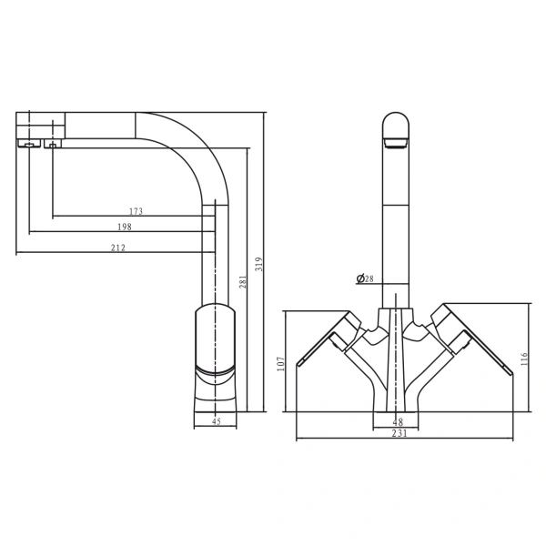 смеситель для кухни с фильтром kaiser arena 33066-1 + h851p00