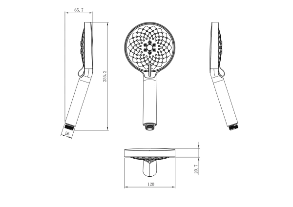 душевая лейка wonzon & woghand ww-981361-cr хром