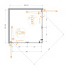 душевой уголок cezares eco 100x100 eco-o-as-2-100-c-cr профиль хром стекло прозрачное