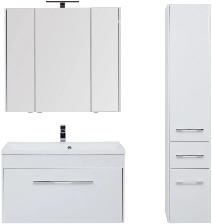 тумба под раковину aquanet августа 100 белая, 00210019