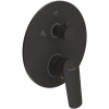 Смеситель Bravat Rhein PB8429564BW-2-ENG для душа, внешняя часть, черный матовый