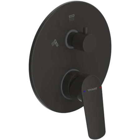 Смеситель Bravat Rhein PB8429564BW-2-ENG для душа, внешняя часть, черный матовый