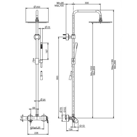 душевая система fima carlo frattini flo' f3805/2cr хром