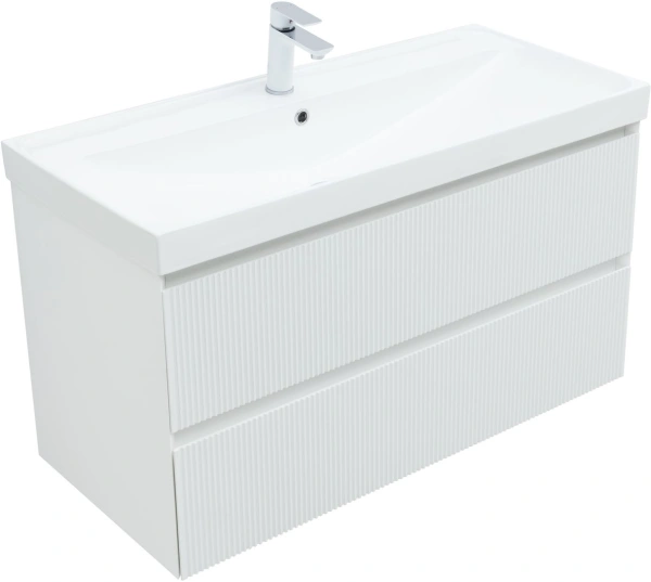 тумба под раковину aquanet альтера 00337157 98.8x45.2 см, белый матовый