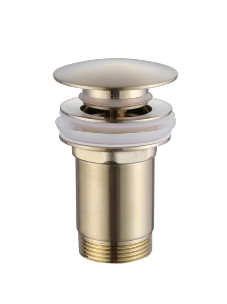 Донный клапан Abber AF0010G для раковины, с переливом, клик клак, золото матовое