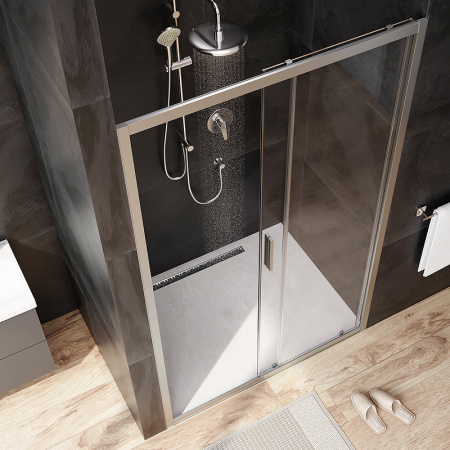 душевая дверь в нишу am.pm gem solo w90g-120-1-195mt 120×195 см, профиль хром матовый, стекло прозрачное