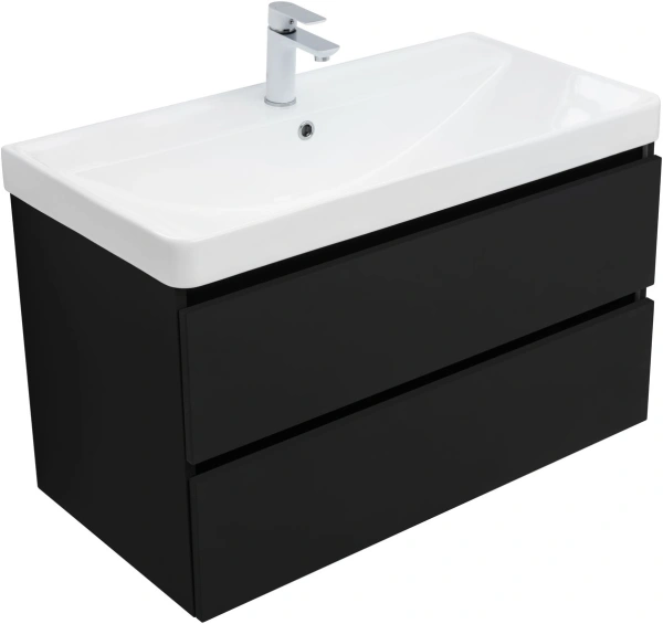 тумба под раковину aquanet вега 2.0 00337956 89x45.8 см, черный глянец