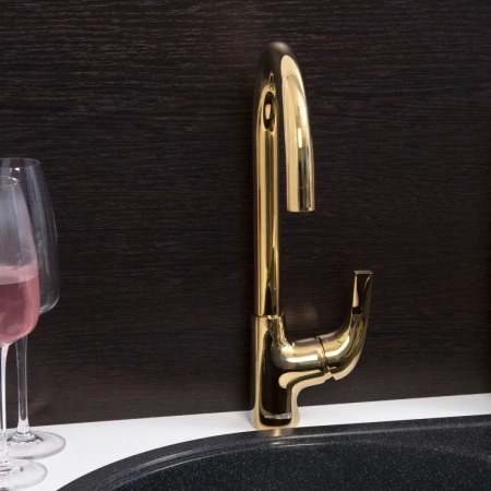 смеситель для кухни wasserkraft sauer 7107 цвет золото