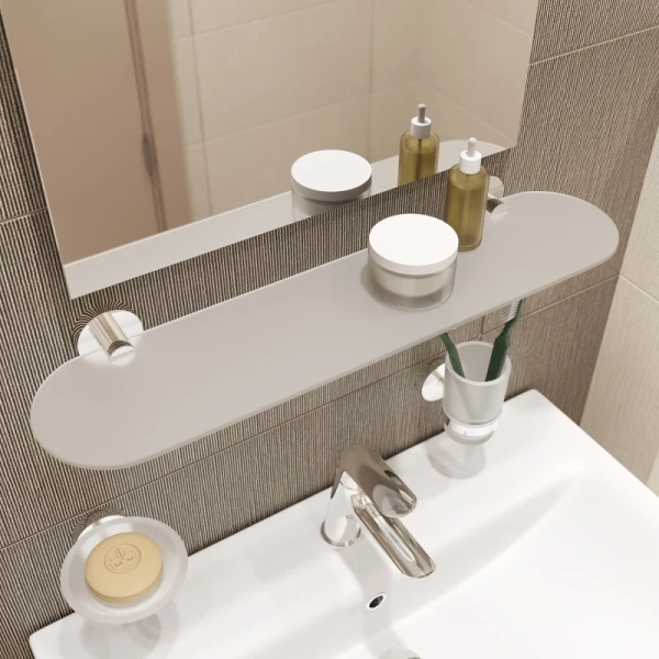 Полка Iddis Sena матовое стекло сплав металлов SENSSG0i44