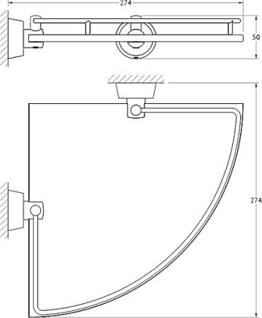 полка для ванной fbs vizovice viz 012 угловая