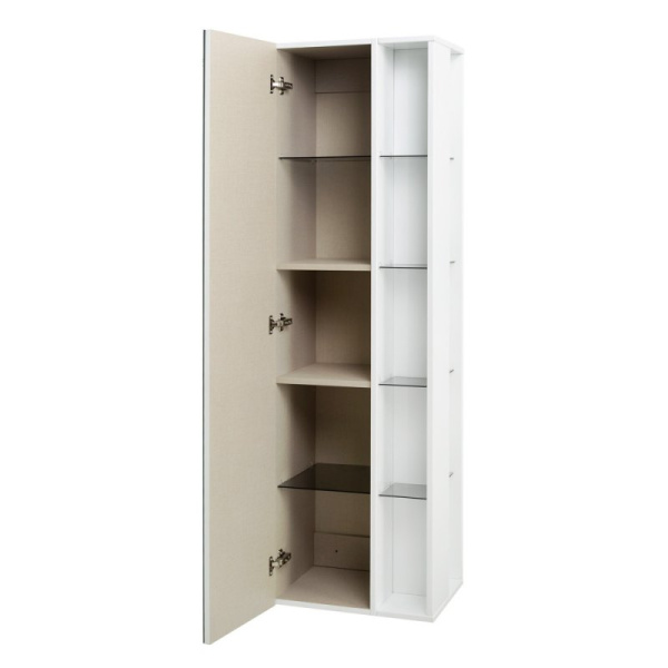 шкаф-пенал cezares 53172, с открытыми полками и распашной дверкой, цвет rovere scuro soft