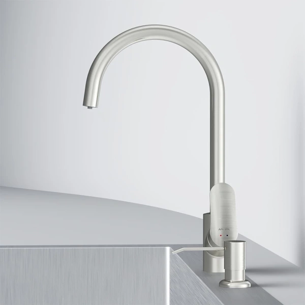 смеситель для кухни с фильтром am.pm like f8007t11, цвет сатин