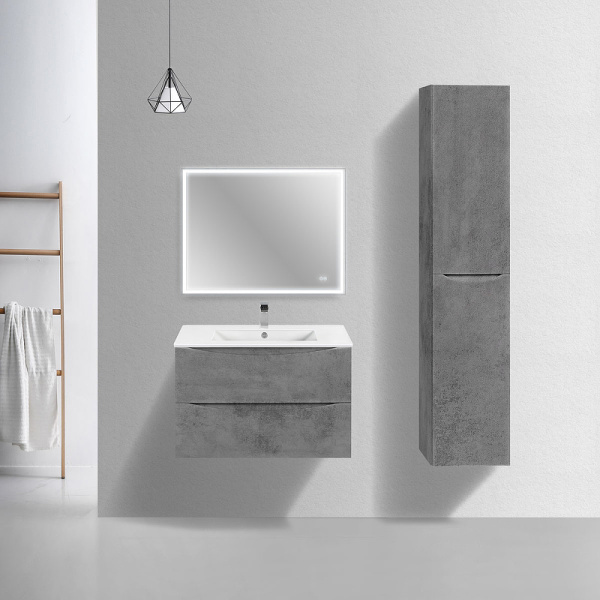 тумба под раковину vincea mia slim 80 vmc-2mc800s1bt подвесная beton