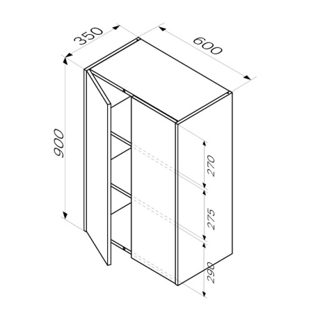 подвесной шкаф am.pm func 60 m8fch06029wm (в 900мм), цвет белый матовый