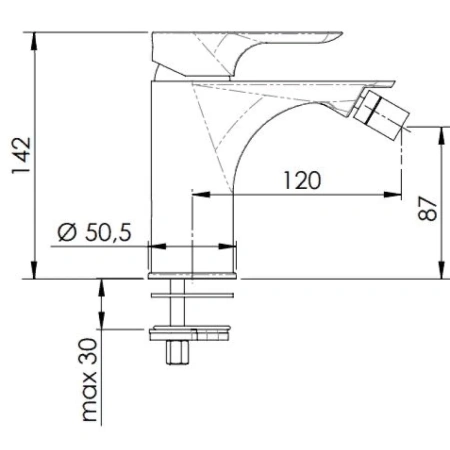 смеситель remer infinity i21 для биде, без донного клапана, хром