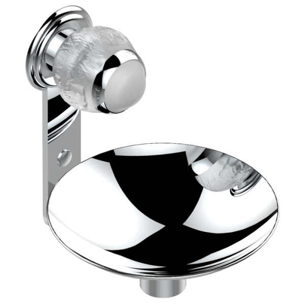 THG THG Panthere Cristal clair Мыльница металлическая ø 15см., подвесная, цвет: хром/прозрачный хрусталь