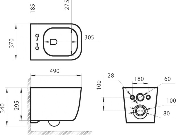 унитаз подвесной art&max bologna am211chr безободковый