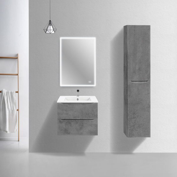 тумба под раковину vincea mia slim 60 vmc-2mc600s1bt подвесная beton
