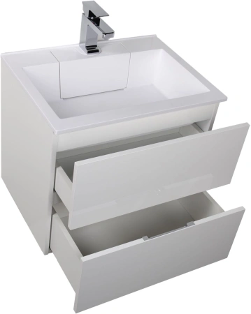 тумба под раковину aquanet алвита 00184301 59x44.5 см, белый глянец