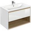 Тумба под раковину Cersanit Louna 80 SZ-LOU-CO80/Wh подвесная Белый глянец дуб Эврика
