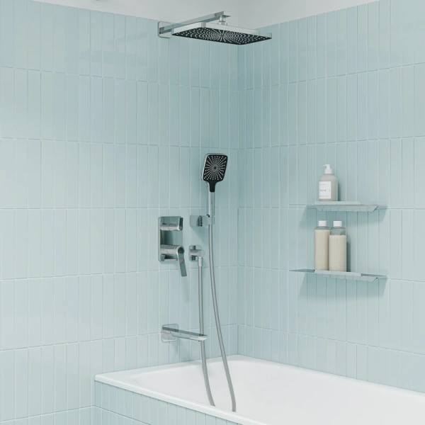 душевой комплект iddis parker parsb03i68 339,4x189,4 мм, со смесителем, хром
