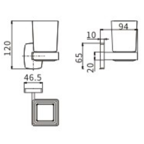 Стакан для зубных щеток CeramaLux Cube 12602 Хром