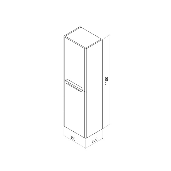 пенал подвесной iddis edifice 35 см белый (edi35w0i97)