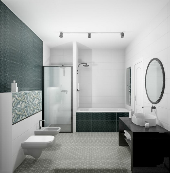 Керамическая плитка Kerama Marazzi Диагональ белый обрезной 12125R настенная 25х75 см