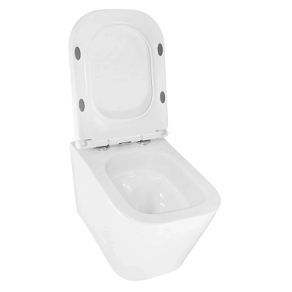 унитаз azario esconda az-2805e подвесной, безободковый, с сиденьем микролифт, слив "торнадо", 49x34.5x35 см, белый