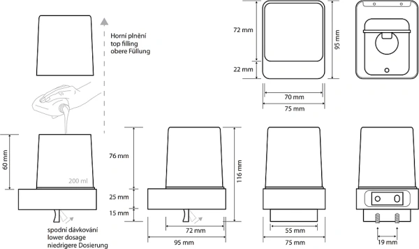 Дозатор для мыла Bemeta Nero 139309310
