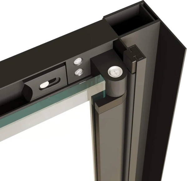 душевая дверь в нишу rgw passage pa-21-b 120 см, профиль черный, стекло прозрачное