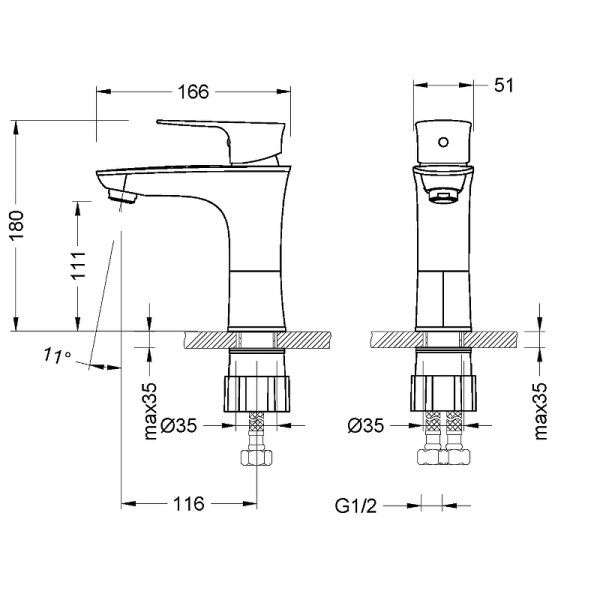 смеситель для раковины lemark nero lm0206c хром
