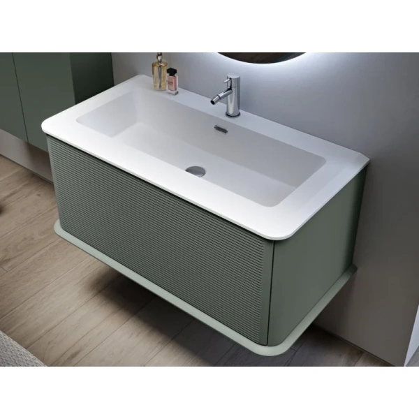 тумба под раковину cezares idra 55806 98 см, подвесная, verde opaco